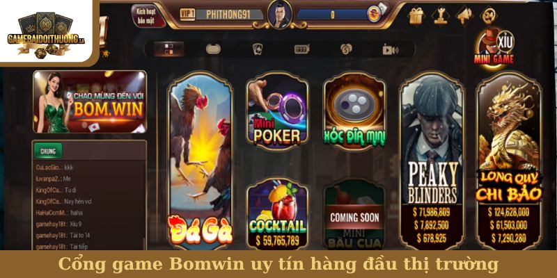 Cổng game Bomwin uy tín hàng đầu thị trường